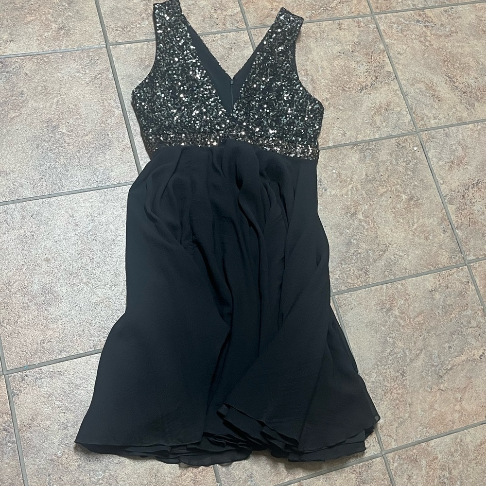 Dress the Population Black Sequin Mini Dress Size M Formal Party